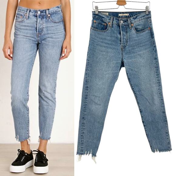 Levi's Wedgie Icon Fit Jeans Shut Up Wash Denim Button Fly Size 27 - Picture 1 of 14